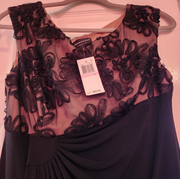 NWT/Connected Apparel Dress Black and Tan/Empire Waist Size 10P - Picture 5 of 6